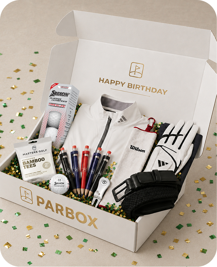 Par Box birthday golf gift box with premium golf balls and accessories