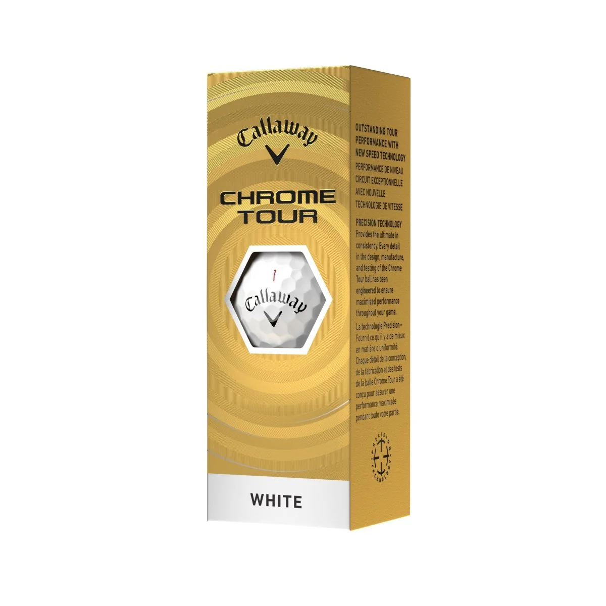 Callaway Chrome Tour 2026 golf balls in a gift-ready 3-ball sleeve
